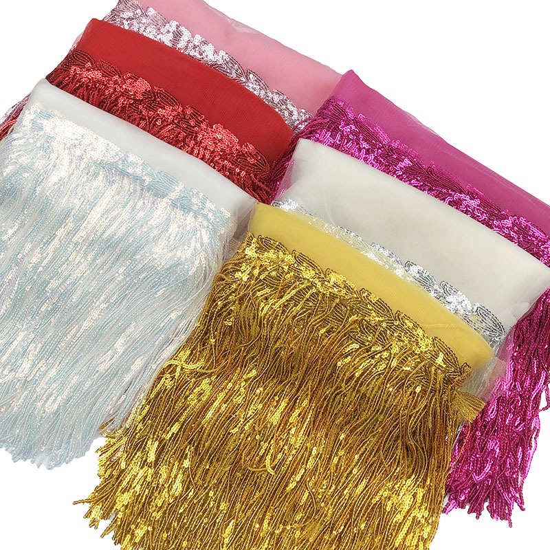 1 Yard Dây Tua Rua Nhiều Màu Sắc Cắt Vải Ren Bản Rộng Trang Trí Váy Khiêu Vũ Latin / Trang Trí Thủ Công DIY