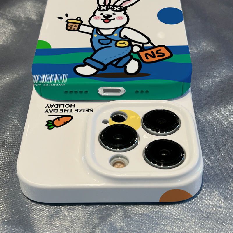 Ốp Điện Thoại Họa Tiết Thỏ Đáng Yêu Cho Iphone 14promax11 / 8xriPhone12 / xs Apple 13 / plus / Happy 7 XZPH