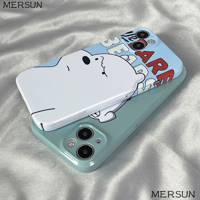 Ốp Điện Thoại Cứng Hình Gấu Trắng / Nếp Nhăn Cho Apple xs iPhone12 8 iphone14pro xr / 711 / 13