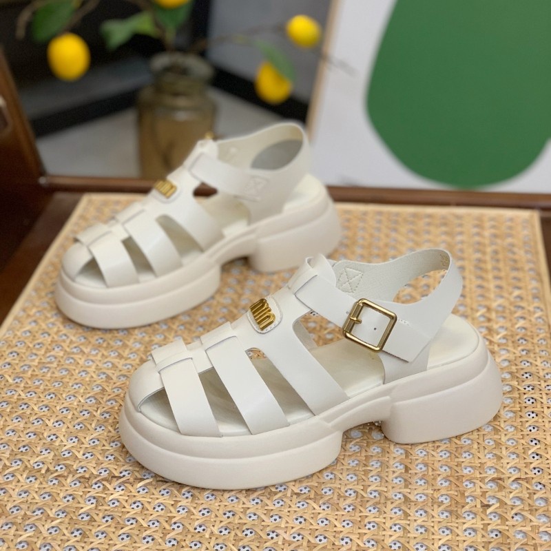 Duoya Tóc Thẳng ~ [Hàng Có Sẵn] Giày Sandal Đế Dày Phong Cách Roman Mùa Hè Cho Nữ Miễn Phí Vận Chuyển