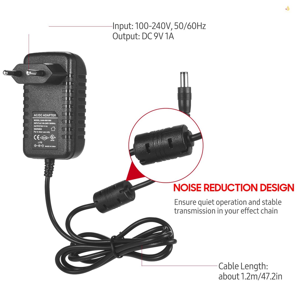 Bộ Chuyển Đổi Nguồn Điện Tạo Hiệu Ứng Đàn Guitar 8 Chiều DC 9V 1A mynice CP-07B