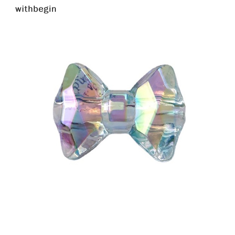 Bộ 10 Hạt Acrylic Trong Suốt Hình Gấu Thắt Nơ Nhiều Màu Dễ Thương Dùng Làm Trang Sức Thủ Công