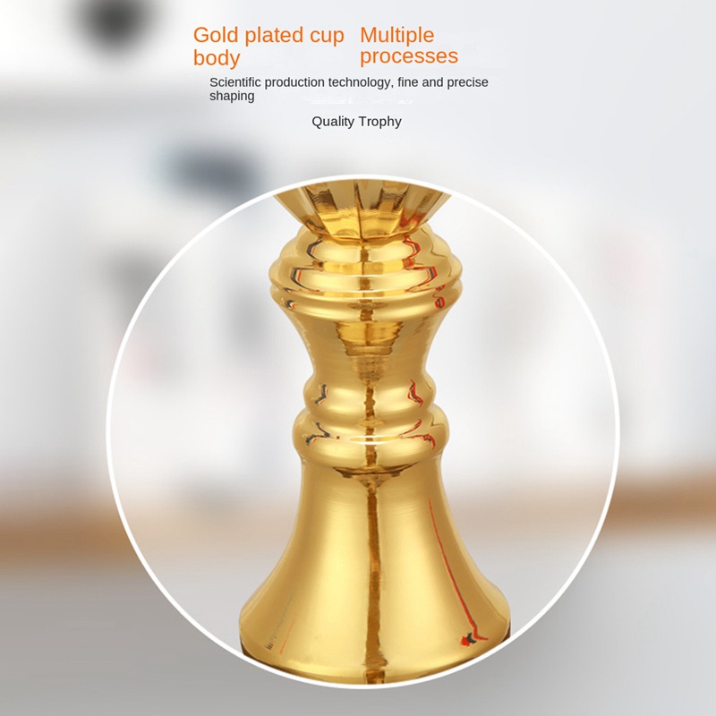 Cúp cúp 1 mảnh cho các cuộc thi họp thể thao Giải thưởng đội bóng đá và các bữa tiệc thi ủng hộ kim loại vàng 11 Inch