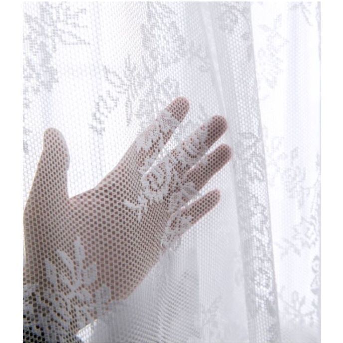 Rèm vải ren voan hoa trắng vintage nàng thơ trang trí phòng, cửa sổ, làm background, decor studio,💥Siêu rẻ💥