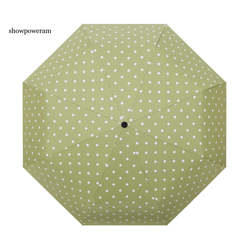 Dù Gấp Chống Nắng / Gió / Thấm Nước Họa Tiết Chấm Bi Thời Trang
