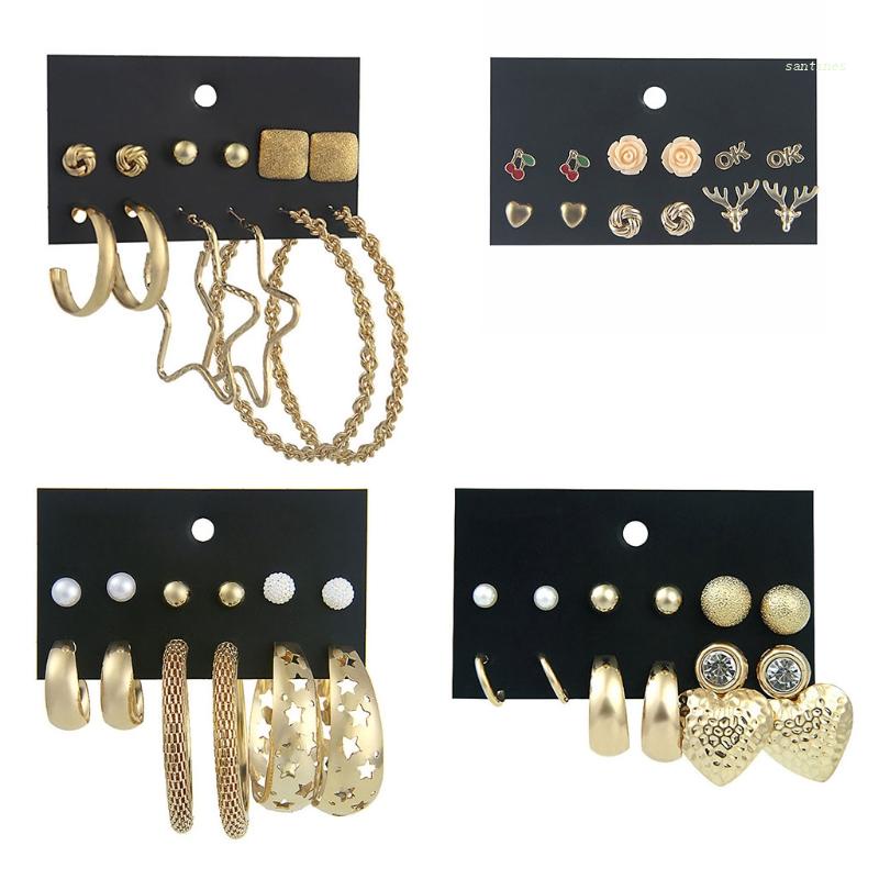 Bộ Khuyên Tai Dáng Dài Tua Rua Đính Ngọc Trai Nhân Tạo Hình Lá Vàng Phong Cách Vintage