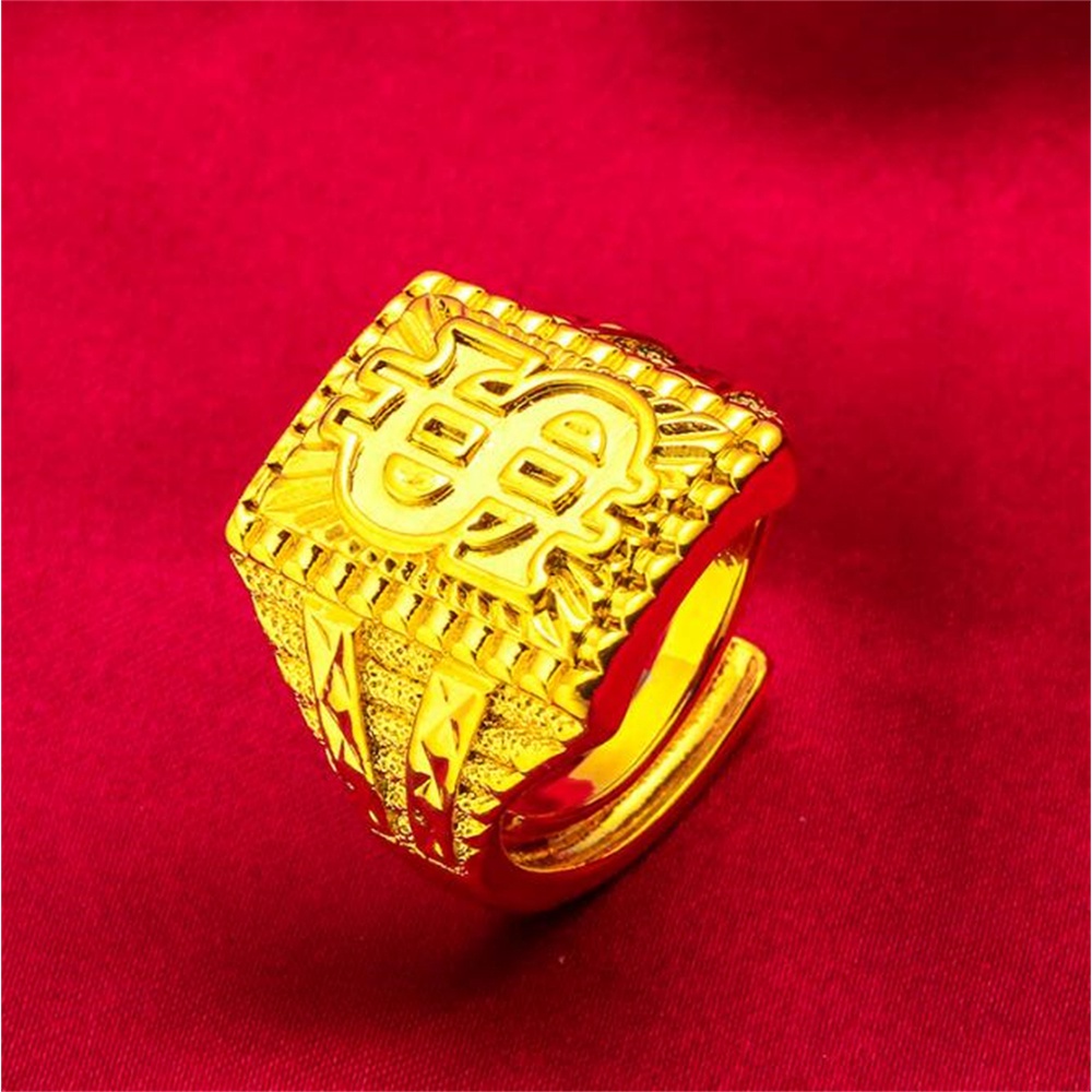 Nhẫn Nam Nữ Mạ Vàng 24k Hình Tờ Tiền Tài Lộc Mới