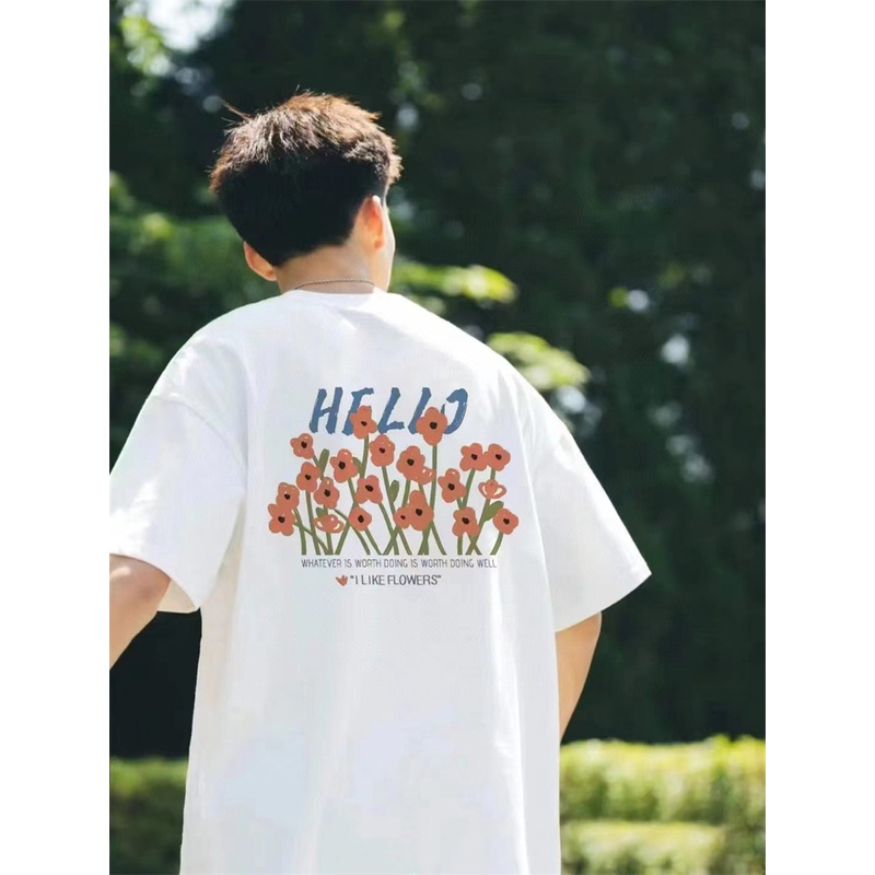 Áo Thun Tay Ngắn n88- Thời Trang Nam Nữ In Hoa Cổ Điển