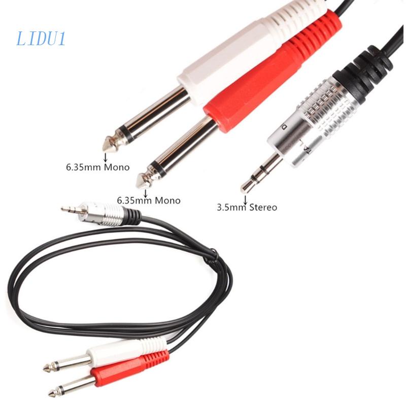 Cáp Chia Chữ Y LIDU1 3.5mm 1 / 8-inch Stereo TRS Sang 2 Dual 6.35mm Mono TS Male
