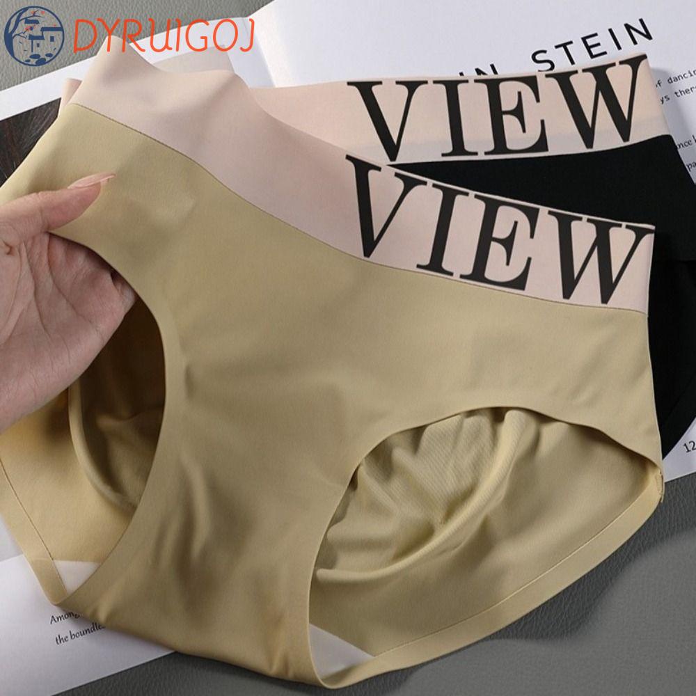 Quần Lót Lụa Nylon Thoáng Khí Lưng Vừa In Chữ Phong Cách Hàn Quốc Cho Nữ