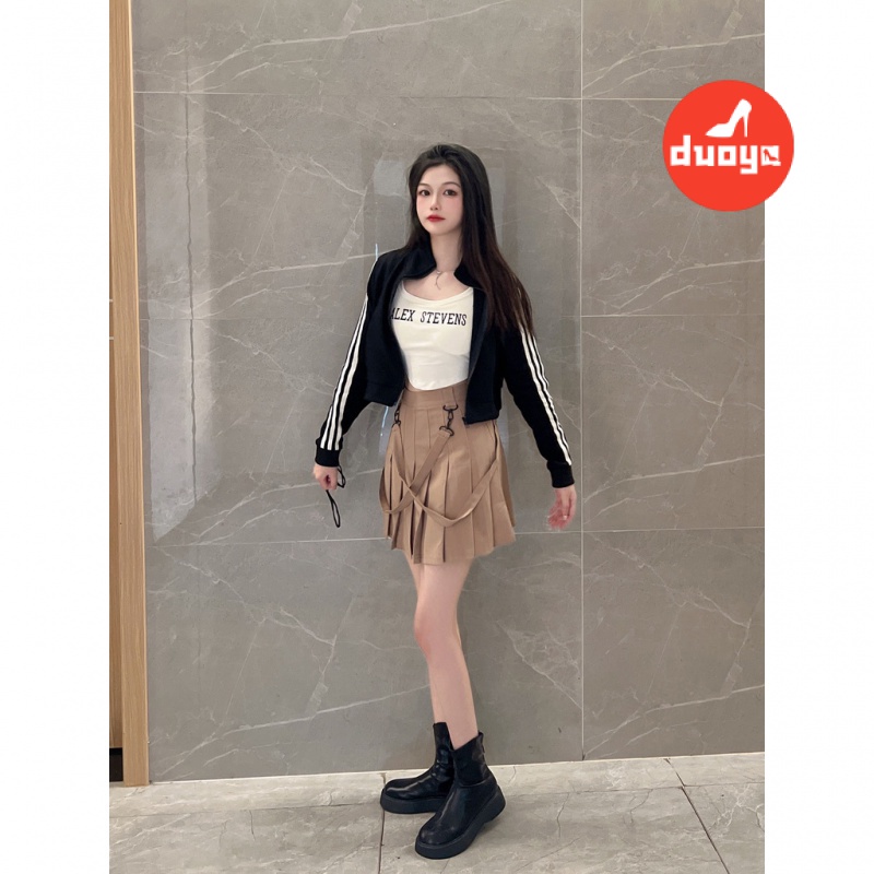 Duoya Giày Bốt Martin Đế Dày Ngắn Màu Hồng Thuốc Lá Phong Cách Anh Quốc 2022 Mới Dễ Phối Đồ Cho Nữ