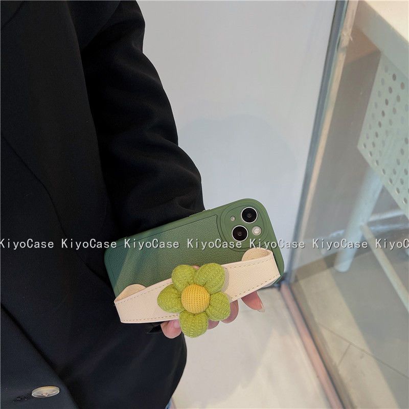 Ốp Điện Thoại silicon Hình Hoa Có Dây Đeo Cho iphone 15 14 pro max 11 13 12 x xs xr max pro max 7 8 plus