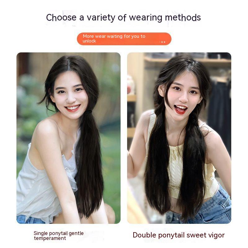 Dây Buộc Tóc Đuôi Ngựa Dài Tự Nhiên Phong Cách Ngọt Ngào Cho Nữ