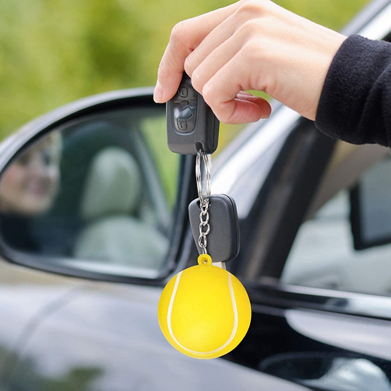 Set 24 Móc Khóa Quả Bóng Tennis Mini Giảm Căng Thẳng Cho Bé Trai Gái