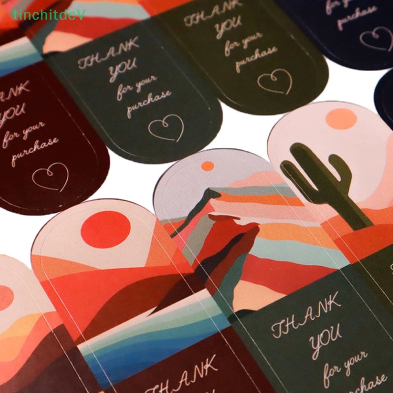 Set 50 Miếng Dán In Chữ Thank You For Your Purchase Trang Trí Hộp Quà