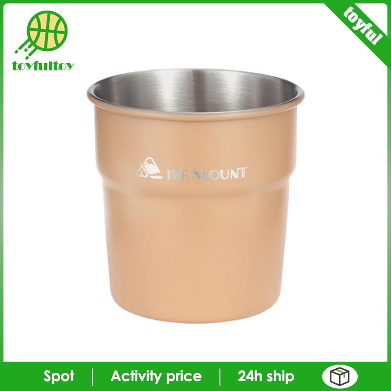 Cốc Uống Nước Bằng Thép Không Gỉ Gọn Nhẹ Tiện Dụng Mang Theo Du Lịch