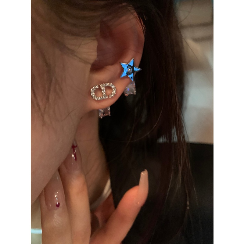 Khuyên Tai Đính Đá Zircon Lấp Lánh Thời Trang Cao Cấp Cho Nữ