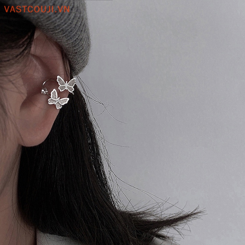 1 Khuyên Kẹp Sụn Tai Kim Loại Hình Bướm Thời Trang Phong Cách Punk Hàn Quốc Cho Nữ VN