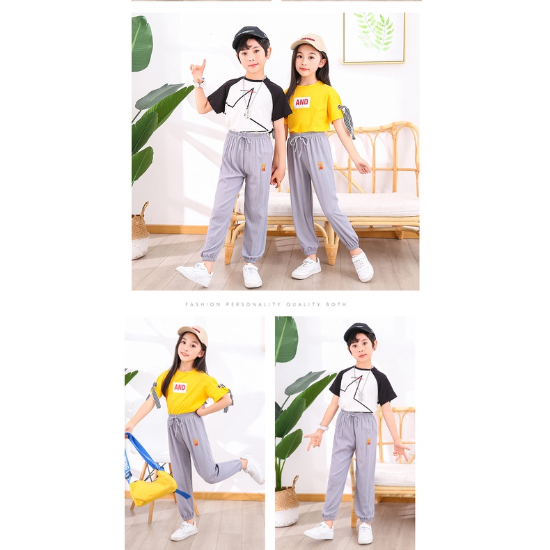 Quần Jean Dài Cotton Mềm Mại Co Giãn Thoáng Khí Chống Muỗi In Họa Tiết Hoạt Hình Dành Cho Trẻ Em 100-160cm