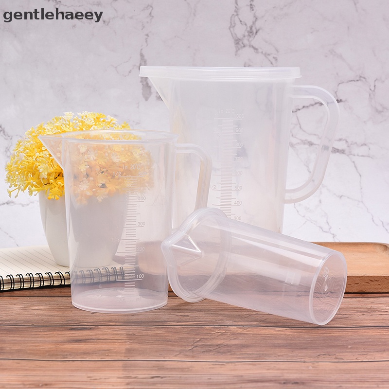 Cốc Đong Bằng Nhựa Có Nắp Đậy Và Tay Cầm Dày Tiện Dụng Cho Nhà Bếp