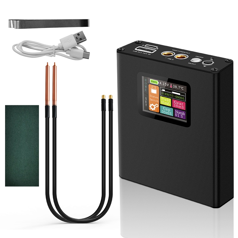 Bộ Dụng Cụ Hàn Điện Mini 18650 Lithium Màn Hình Màu Di Động Tiện Dụng Diy