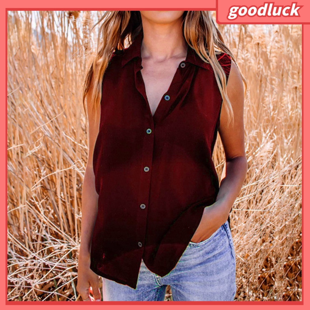 Áo Sơ Mi Không Tay Màu Sắc Đơn Giản Thời Trang Cho Nữ