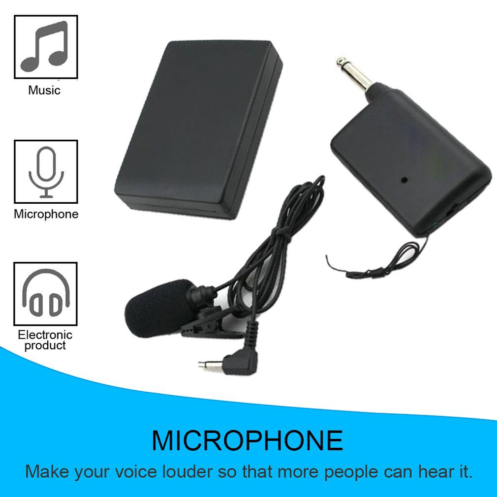 Wireless Microphone System With Transmitter &amp; Receiver Portable Clip-On For Teaching Public Speaking Km208 [Q/1]
