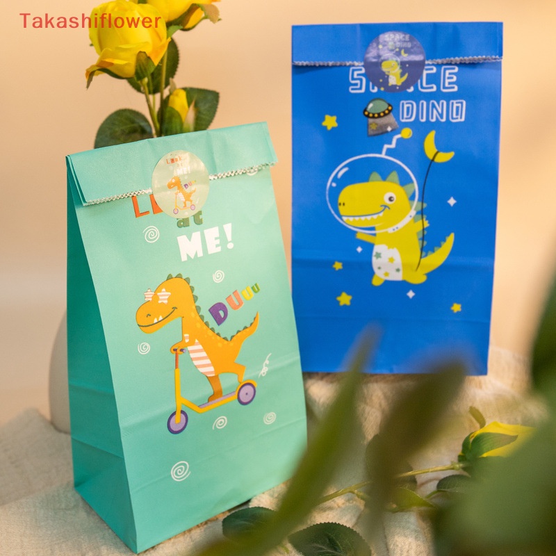 Set 24 Túi Giấy Đựng Kẹo Hình Khủng Long Xinh Xắn