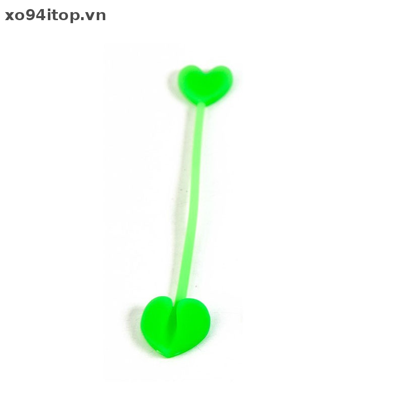 Set 4 Kẹp Giữ Dây Cáp Hình Trái Tim Bằng Silicon Mềm