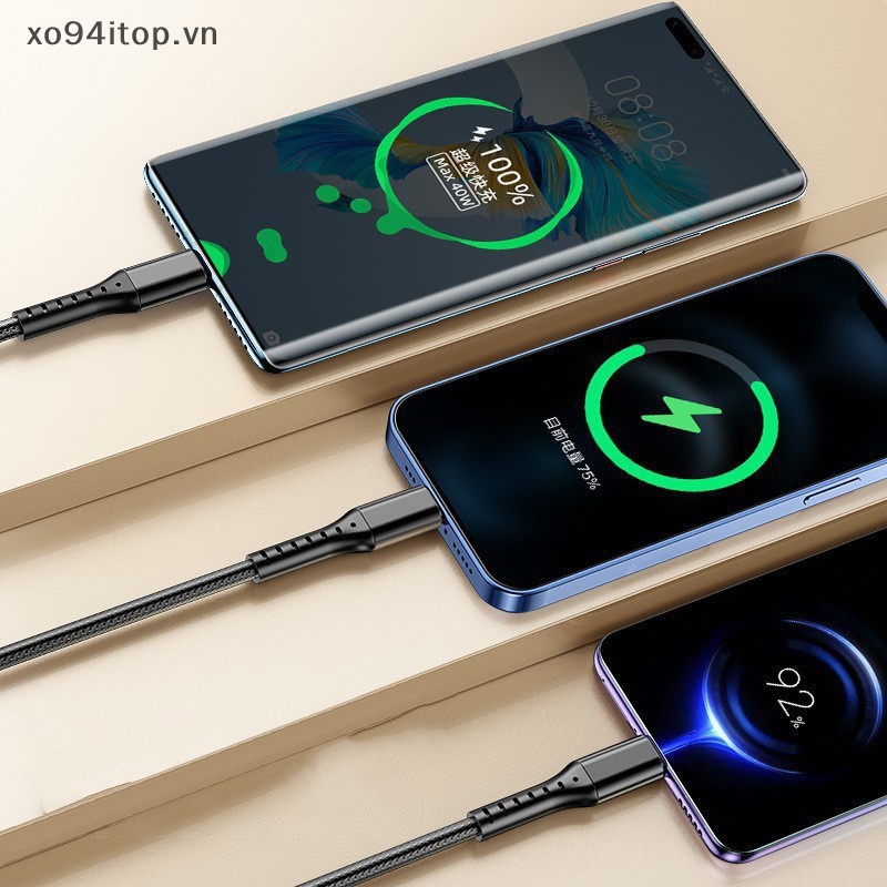 Dây Cáp Sạc Nhanh Ba Trong Một XOITOP 66w 5A Cho Điện Thoại Android Type C