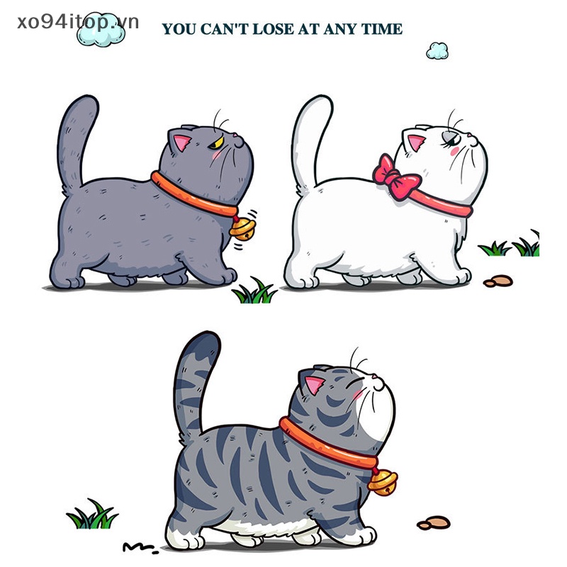 Set 5 Sticker Chống Thấm Nước Hình Mèo Leo Cây Ngộ Nghĩnh Dùng Để Trang Trí Xe Ô Tô