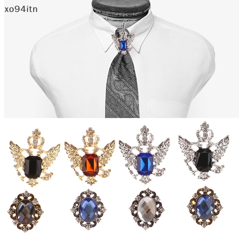 Kẹp Cà Vạt Kim Loại Đính Đá Thời Trang Cho Nam