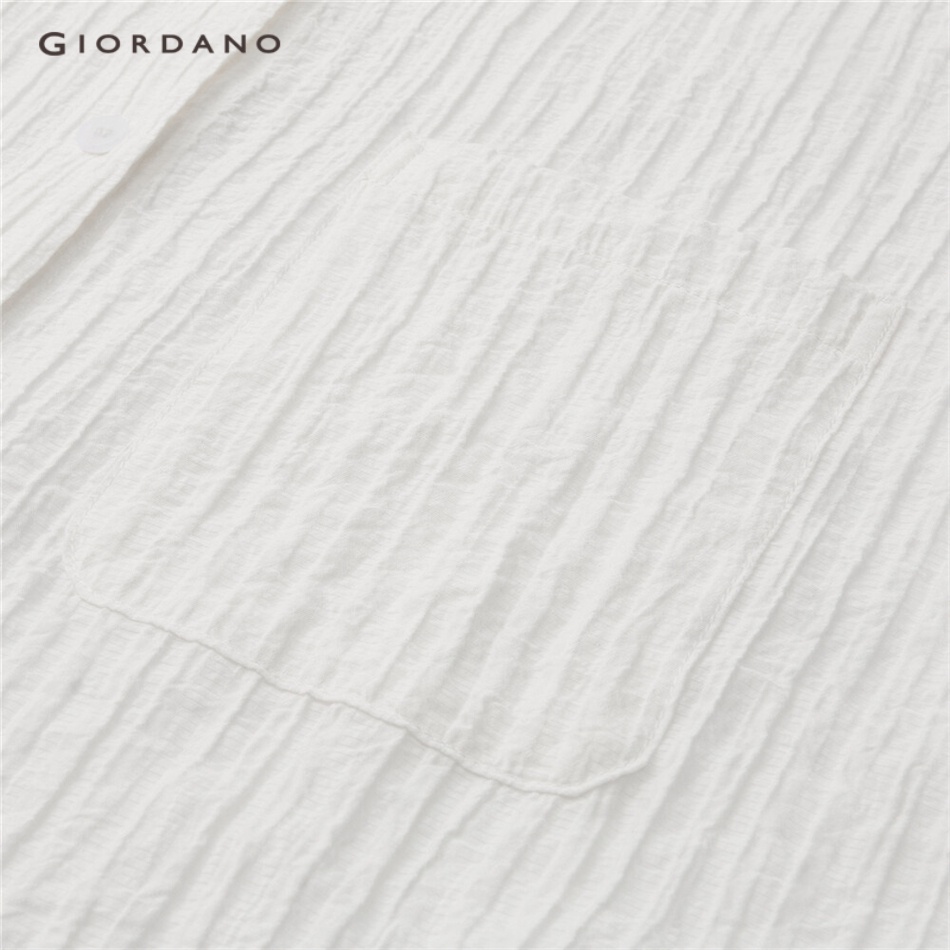 GIORDANO WOMEN Mockneck ribbon short sleeve shirt 18343904