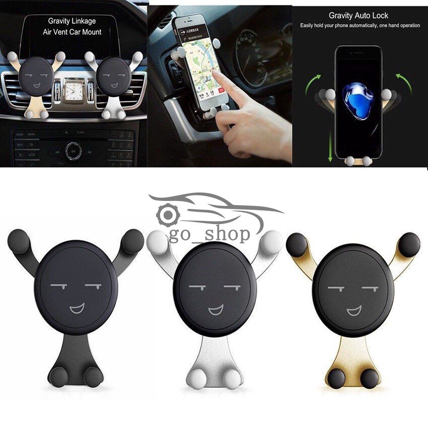 Giá Đỡ Điện Thoại / GPS Xoay 360 Độ Hình Mặt Cười Gắn Lỗ Thông Gió Xe Hơi° Phụ Kiện Xoay Chuyên Dụng Cho iPh Xiaomi Samsung huawei Samsung