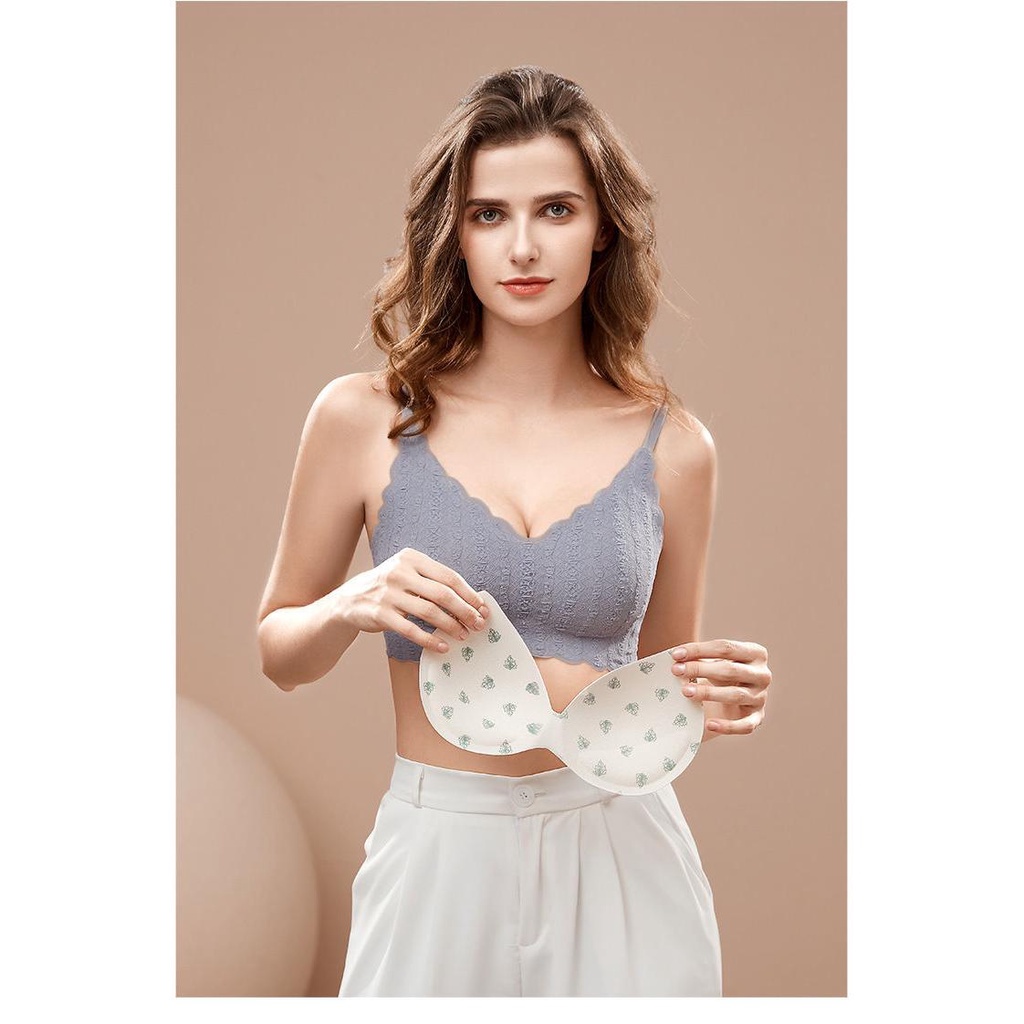 Áo Ngực Ren Không Gọng Không Đường May Hở Lưng Gợi Cảm