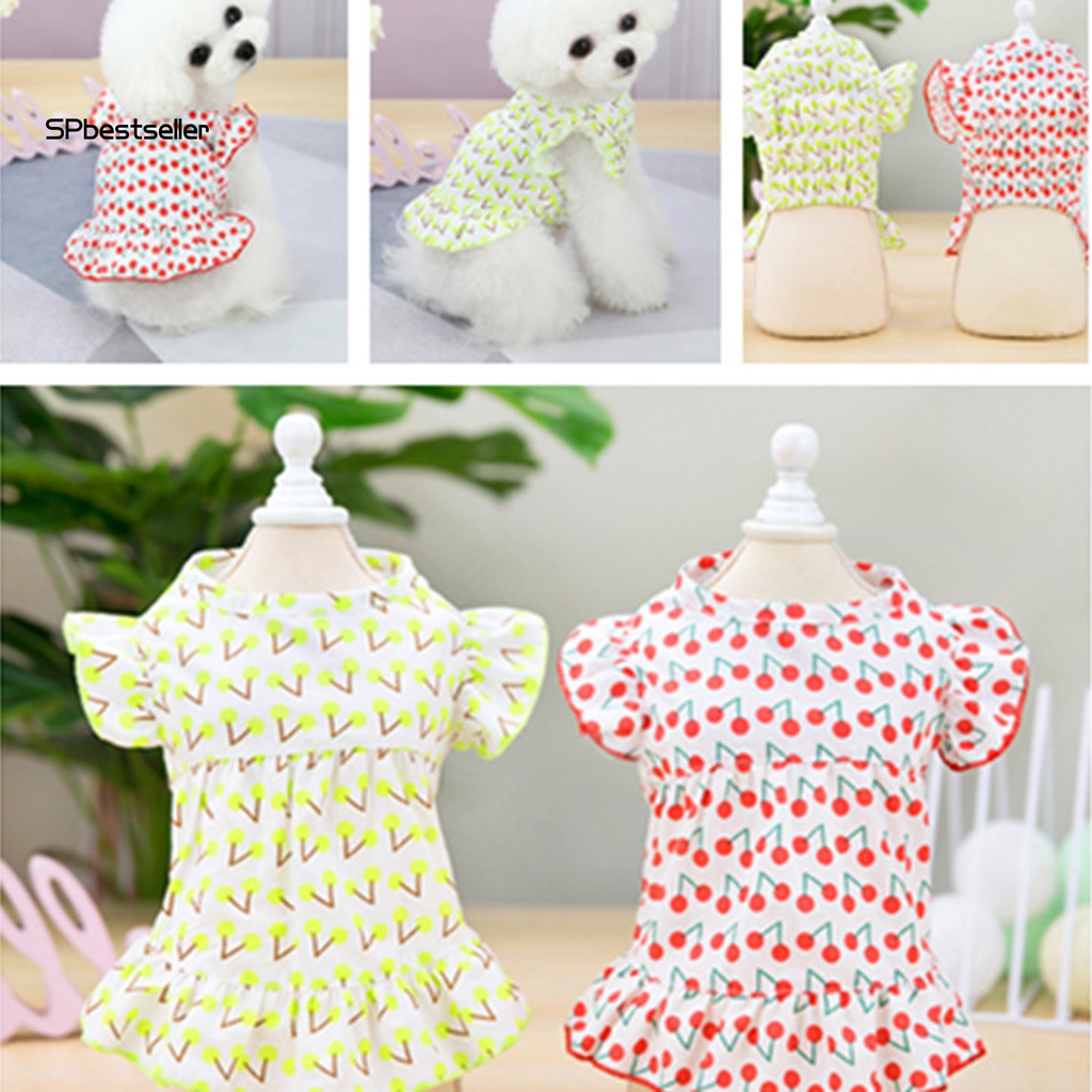 Spbestsellkr Đầm Hóa Trang Công Chúa Nhỏ Co Giãn Tốt In Họa Tiết Hoa Mùa Hè Cho Cún Cưng