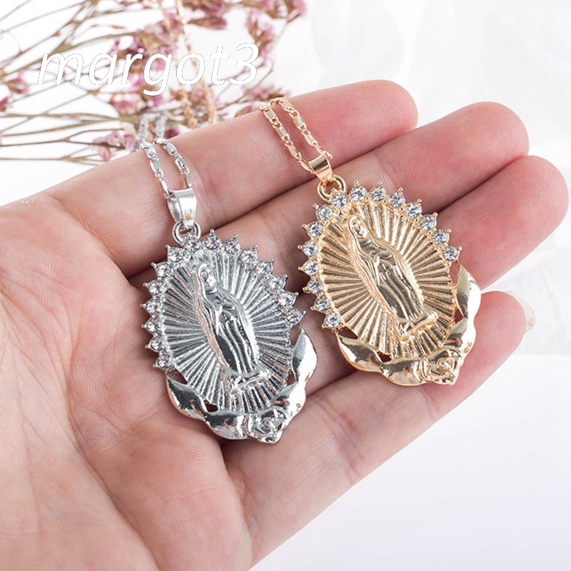 Vòng cổ Mặt Hình Đức Mẹ Maria Margot Đính Đá Zircon