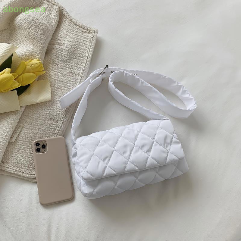 Abongsea Túi Xách Đeo Chéo Vai Bằng Nylon Cotton Sáng Bóng Sức Chứa Lớn Cho Nữ