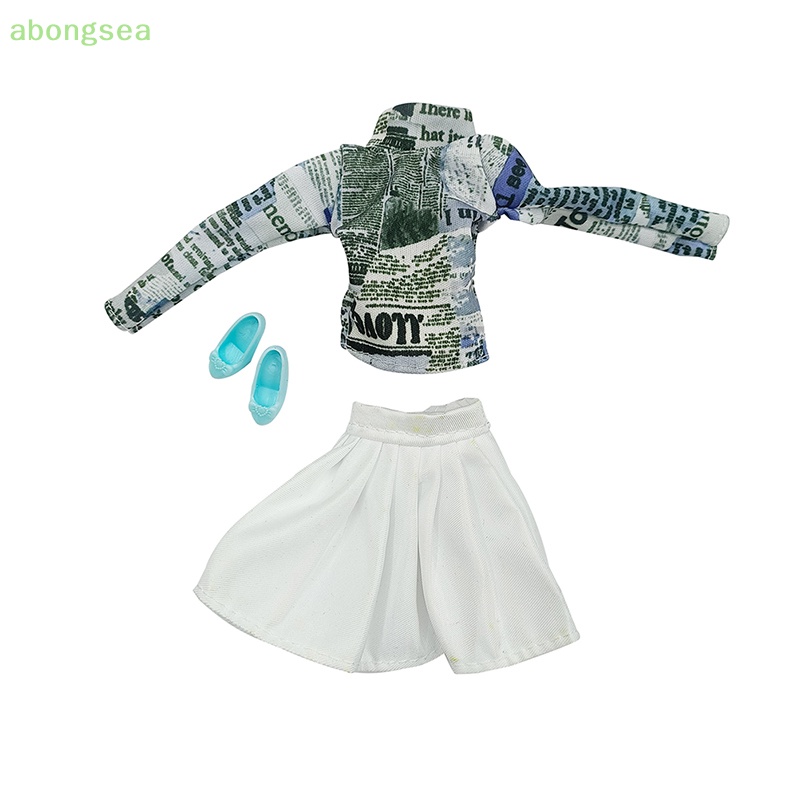 Abongsea Bộ Áo Và Chân Váy Xếp Ly Trên Và Dưới Cao Cấp Dành Cho Búp Bê