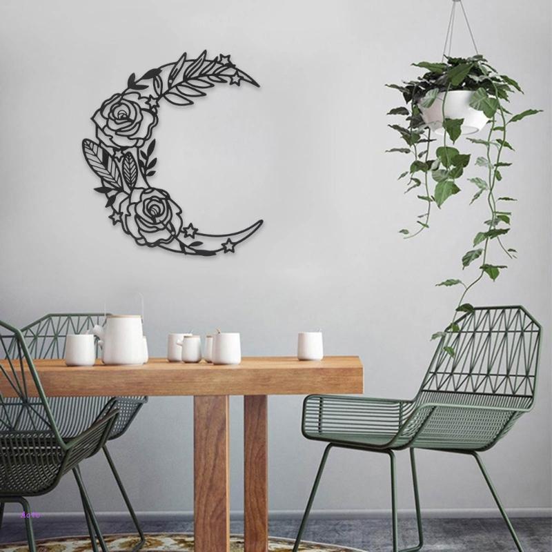 Phụ Kiện Treo Trang Trí Nền Tiệc Hình Mặt Trăng Bằng Kim Loại