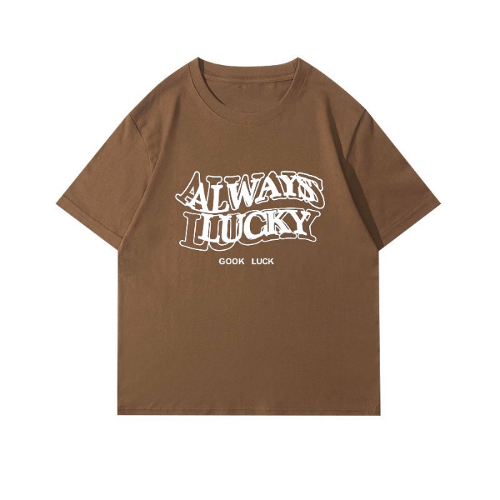 Áo Thun 100% Cotton Tay Ngắn Cổ Tròn In Họa Tiết Phong Cách Hàn Quốc Cho Nữ