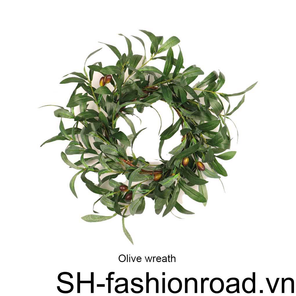 Vòng Lá Ô Liu Nhân Tạo Treo Cửa Sổ Trang Trí Lễ Tạ Ơn Giáng Sinh