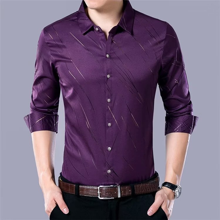Áo Sơ Mi Nam Dài Tay Không Đường May Thời Trang Công Sở X0449