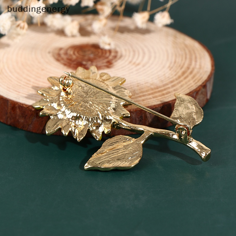 Ghim Cài Áo Hình Hoa Hướng Dương 2 Lá Tráng Men Thời Trang Dành Cho Nữ