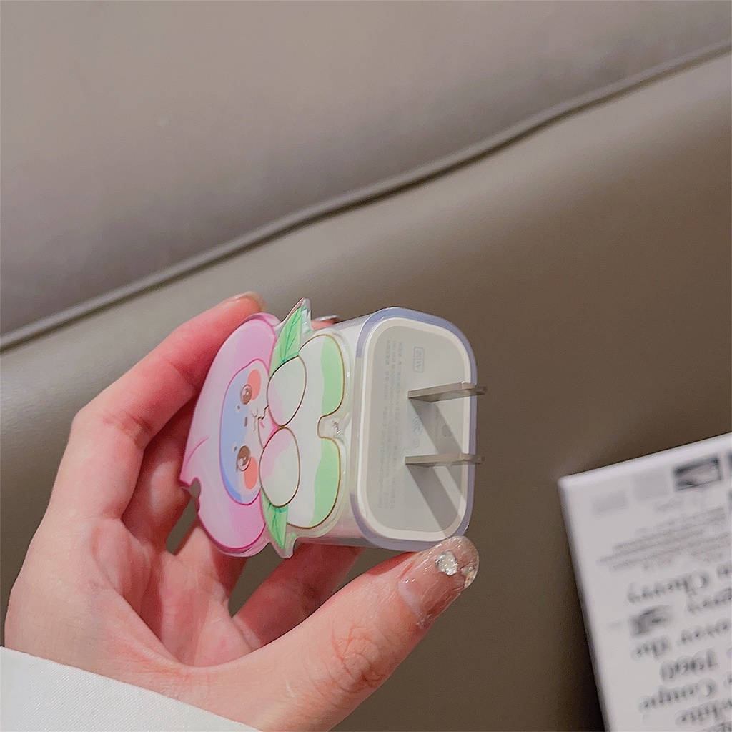 1 Bộ 5 Miếng Dán Hoạt Hình Dễ Thương Bằng Silicon tpu Mềm Chống Sốc Cho Apple iphone / ipad 18W / 20W