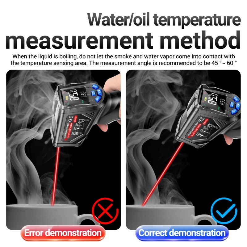 [3C] Nhiệt Kế Hồng Ngoại Kỹ Thuật Số Không Tiếp Xúc - 20 750°C Đồng Hồ Đo Nhiệt Độ Chuyên Dụng