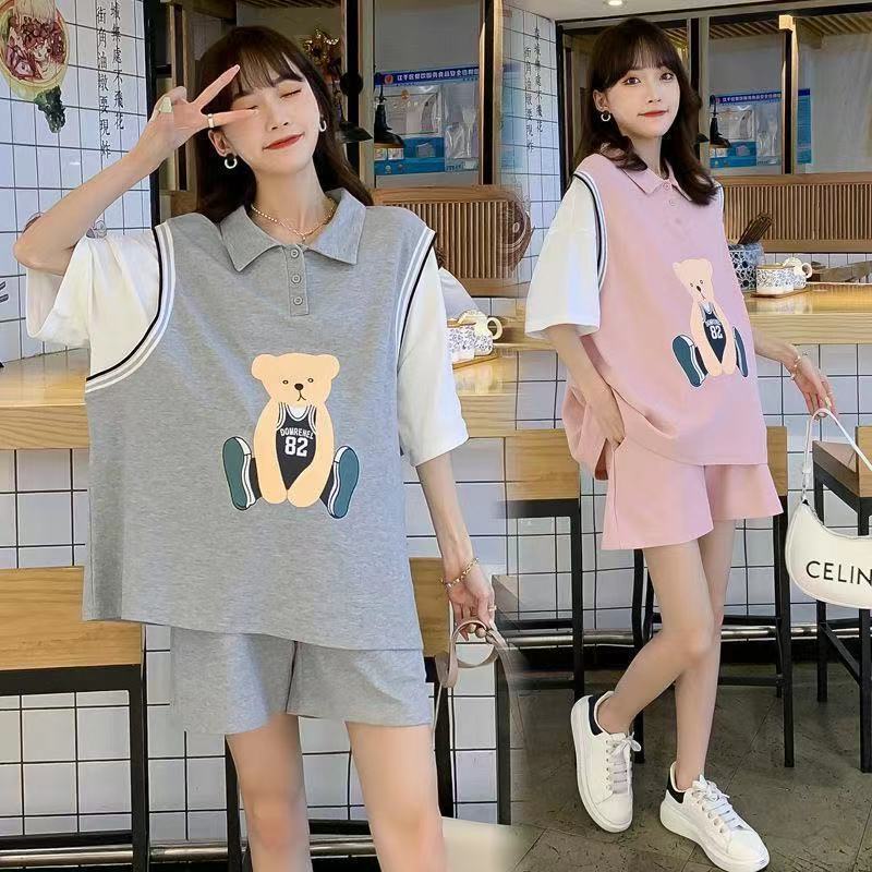 YHTN đồ bộ bầu dễ thương bigsize xinh váy bầu xinh Thời trang set bầu