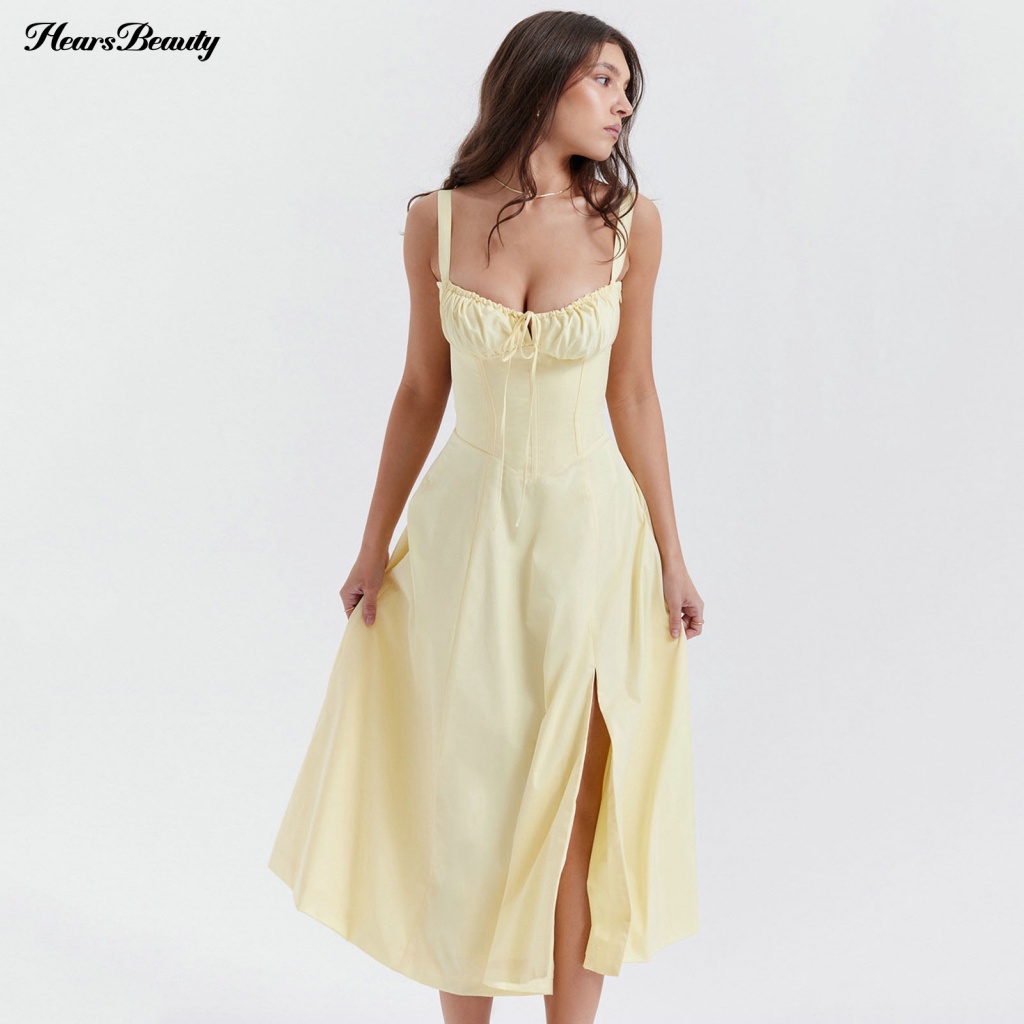 Đầm Midi Cổ Khoét Sâu Thời Trang Dạo Phố Sành Điệu