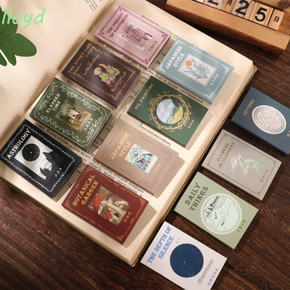 Bưu thiếp kiểu quyển sách in hoa cổ điển để trang trí sổ tay thủ công