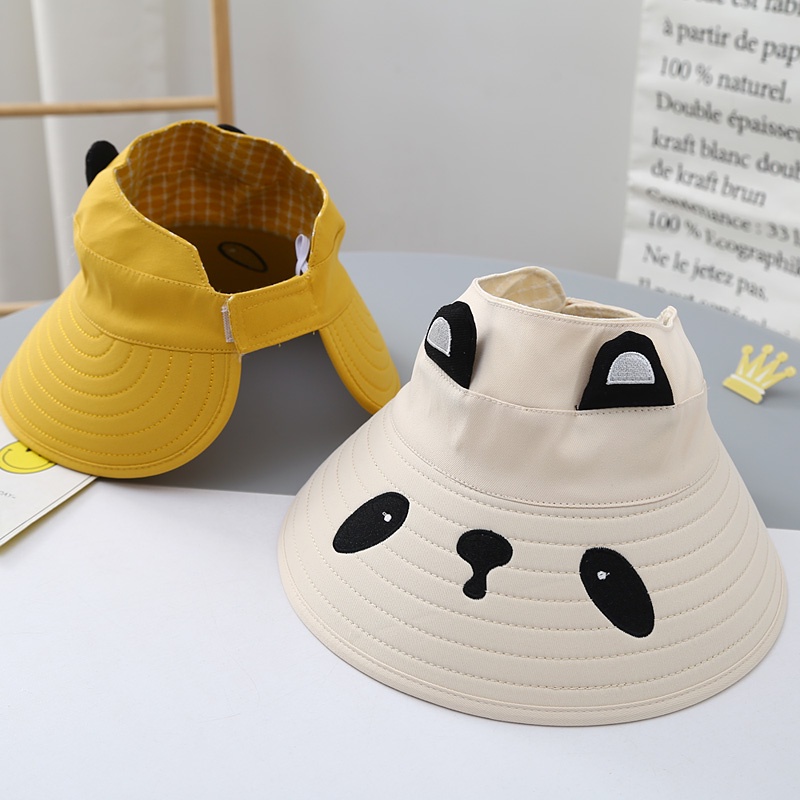 Mũ Rộng Vành Chống Nắng Thiết Kế Hở Chóp Thoáng Khí Thời Trang Xinh Xắn Dành Cho Bé